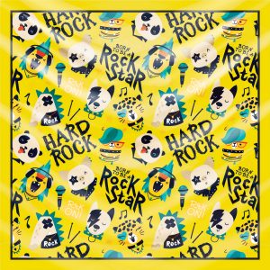 khăn bandana lụa silk họa tiết Graffiti - Music - mã 10 36