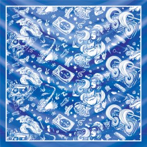 khăn bandana lụa silk họa tiết Graffiti - Music - mã 03 38