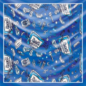 khăn bandana lụa silk họa tiết Graffiti - Music - mã 08 39 khăn bandana lụa silk họa tiết Graffiti - Music - mã 08 38