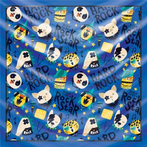 khăn bandana lụa silk họa tiết Graffiti - Music - mã 10 38