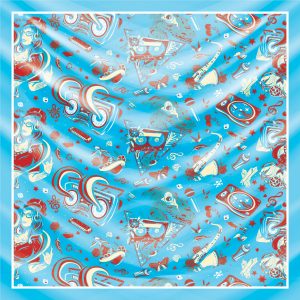 khăn bandana lụa silk họa tiết Graffiti - Music - mã 04 41 khăn bandana lụa silk họa tiết Graffiti - Music - mã 04 40