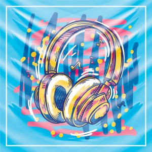 khăn bandana lụa silk họa tiết Graffiti - Music - mã 07 41 khăn bandana lụa silk họa tiết Graffiti - Music - mã 07 40