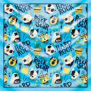 khăn bandana lụa silk họa tiết Graffiti - Music - mã 10 40