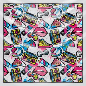 khăn bandana lụa silk họa tiết Graffiti - Music - mã 02 43 khăn bandana lụa silk họa tiết Graffiti - Music - mã 02 42