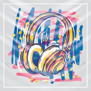 khăn bandana lụa silk họa tiết Graffiti - Music - mã 07 43 khăn bandana lụa silk họa tiết Graffiti - Music - mã 07 42