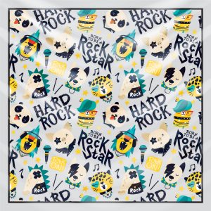 khăn bandana lụa silk họa tiết Graffiti - Music - mã 10 42
