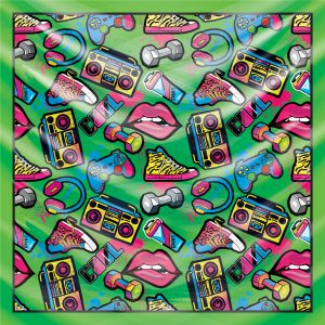 khăn bandana lụa silk họa tiết Graffiti - Music - mã 02 45 khăn bandana lụa silk họa tiết Graffiti - Music - mã 02 44