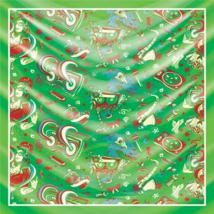 khăn bandana lụa silk họa tiết Graffiti - Music - mã 04 45 khăn bandana lụa silk họa tiết Graffiti - Music - mã 04 44