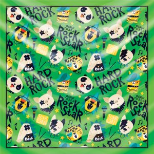 khăn bandana lụa silk họa tiết Graffiti - Music - mã 10 44