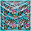 khăn bandana lụa silk họa tiết Graffiti - Music - mã 02