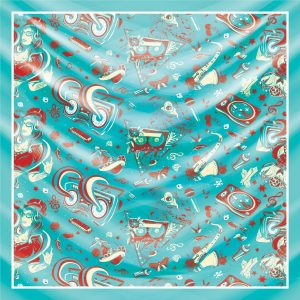 khăn bandana lụa silk họa tiết Graffiti - Music - mã 04 47 khăn bandana lụa silk họa tiết Graffiti - Music - mã 04 46