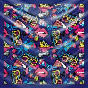 khăn bandana lụa silk họa tiết Graffiti - Music - mã 02 49 khăn bandana lụa silk họa tiết Graffiti - Music - mã 02 48