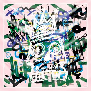 khăn bandana lụa silk họa tiết graffiti - hiphop - Mã 13 34