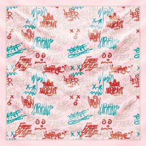 khăn bandana lụa silk họa tiết graffiti - hiphop - Mã 07 34