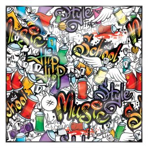 khăn bandana lụa silk họa tiết graffiti - hiphop - Mã 10 36