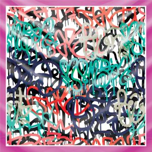 khăn bandana lụa silk họa tiết graffiti - hiphop - Mã 12 38
