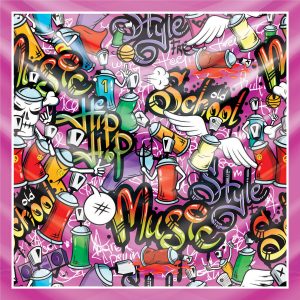 khăn bandana lụa silk họa tiết graffiti - hiphop - Mã 10 38