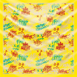 khăn bandana lụa silk họa tiết graffiti - hiphop - Mã 07 40