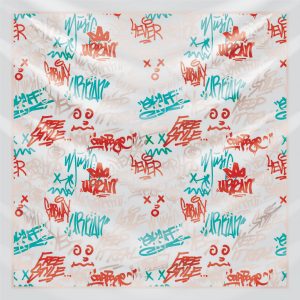 khăn bandana lụa silk họa tiết graffiti - hiphop - Mã 07 48