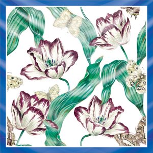 khăn bandana lụa silk họa tiết hoa - Mã 53 38