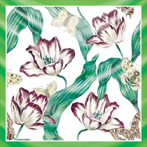 khăn bandana lụa silk họa tiết hoa - Mã 53 44