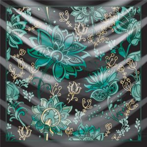 khăn bandana lụa silk họa tiết hoa - Mã 66 20