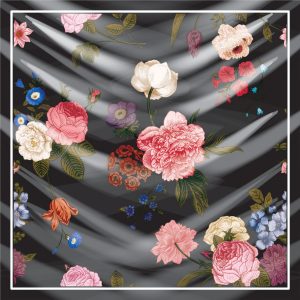 khăn bandana lụa silk họa tiết hoa - Mã 60 20