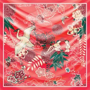 khăn bandana lụa silk họa tiết hoa - Mã 58 24