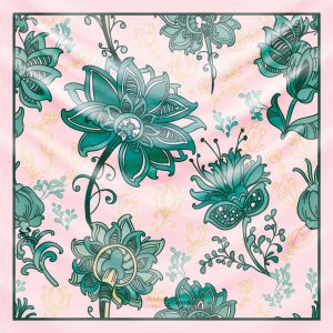 khăn bandana lụa silk họa tiết hoa - Mã 66 26