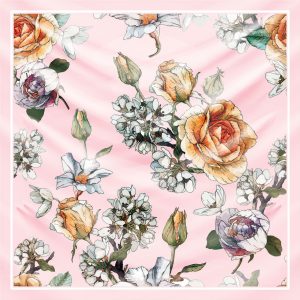 khăn bandana lụa silk họa tiết hoa - Mã 55 26