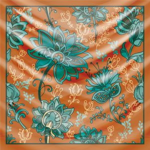 khăn bandana lụa silk họa tiết hoa - Mã 66 28