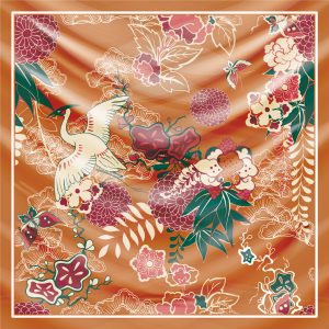 khăn bandana lụa silk họa tiết hoa - Mã 58 28