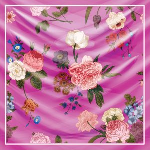 khăn bandana lụa silk họa tiết hoa - Mã 60 32