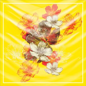 khăn bandana lụa silk họa tiết hoa - Mã 56 34