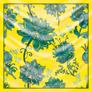 khăn bandana lụa silk họa tiết hoa - Mã 66 34