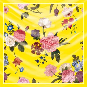 khăn bandana lụa silk họa tiết hoa - Mã 60 34