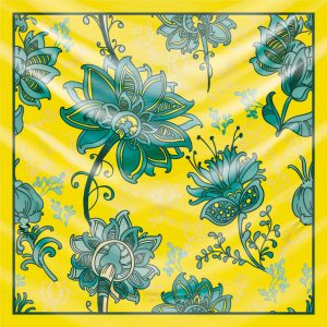 khăn bandana lụa silk họa tiết hoa - Mã 66 36