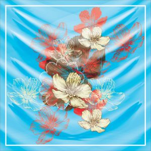 khăn bandana lụa silk họa tiết hoa - Mã 56 40