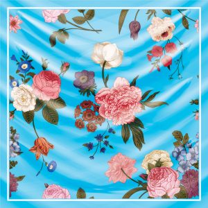 khăn bandana lụa silk họa tiết hoa - Mã 60 40