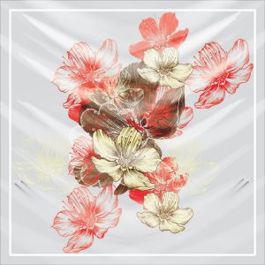 khăn bandana lụa silk họa tiết hoa - Mã 56 42