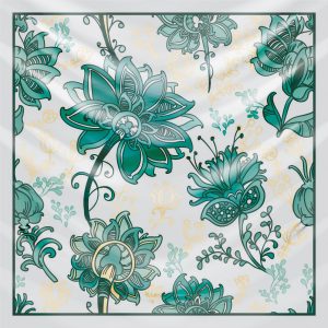 khăn bandana lụa silk họa tiết hoa - Mã 66 42