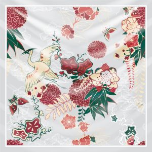 khăn bandana lụa silk họa tiết hoa - Mã 58 42