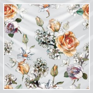 khăn bandana lụa silk họa tiết hoa - Mã 55 42