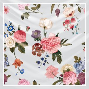 khăn bandana lụa silk họa tiết hoa - Mã 60 42