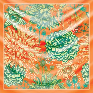khăn bandana lụa silk họa tiết hoa - Mã 73 48