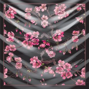 khăn bandana lụa silk họa tiết hoa - Mã 78 20