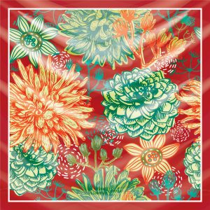 khăn bandana lụa silk họa tiết hoa - Mã 73 44