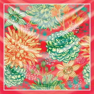khăn bandana lụa silk họa tiết hoa - Mã 73 42