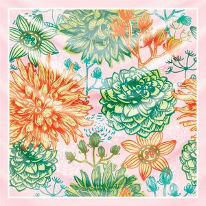 khăn bandana lụa silk họa tiết hoa - Mã 73 40