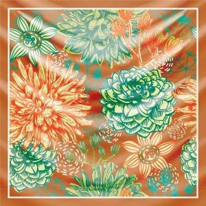 khăn bandana lụa silk họa tiết hoa - Mã 73 38